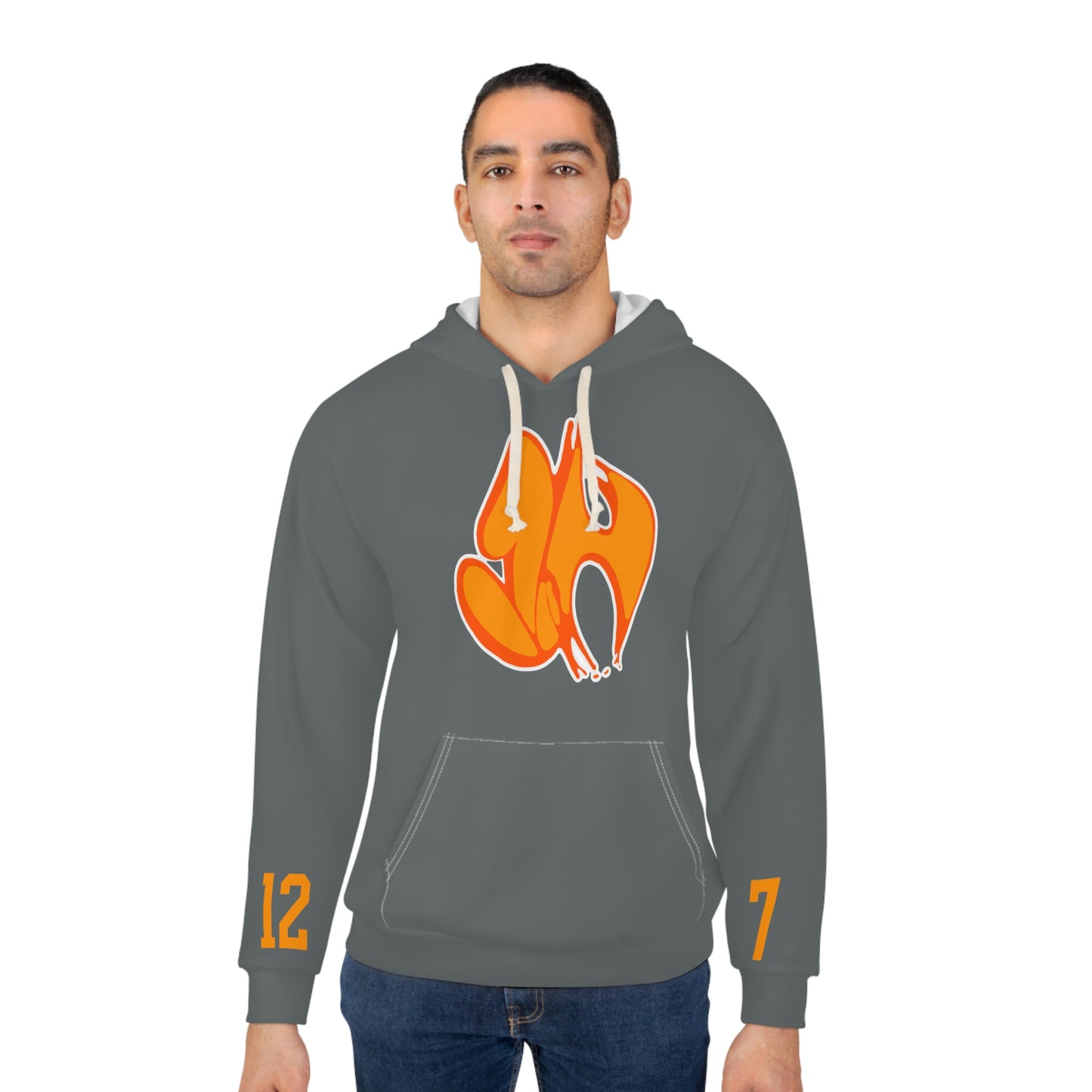 "James' Legendary Crit " - ZN FOREVER Hoodie Grey (Orange)