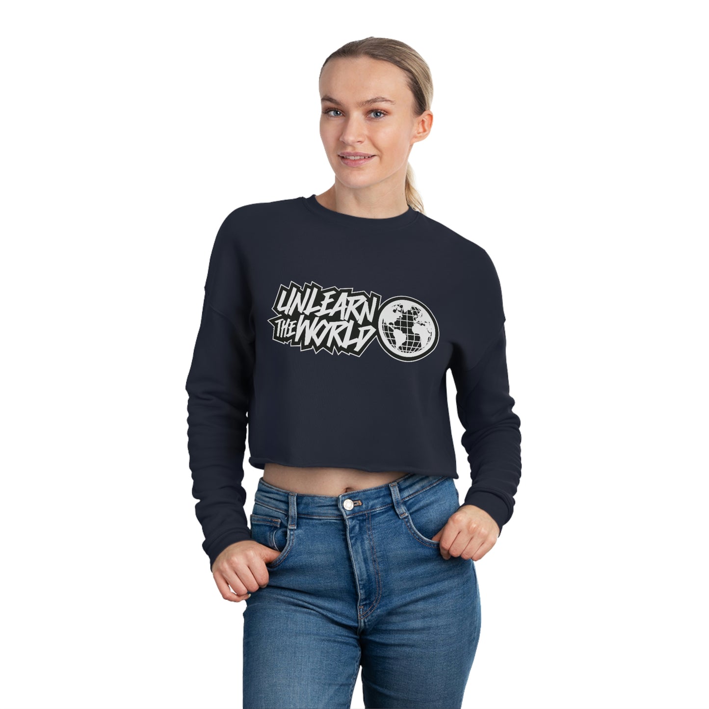 Unlearn The World - WM Crop Sweatshirt